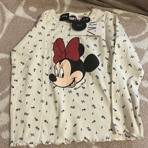 Zara Kids Minnie Mouse Top - Cream and Red
